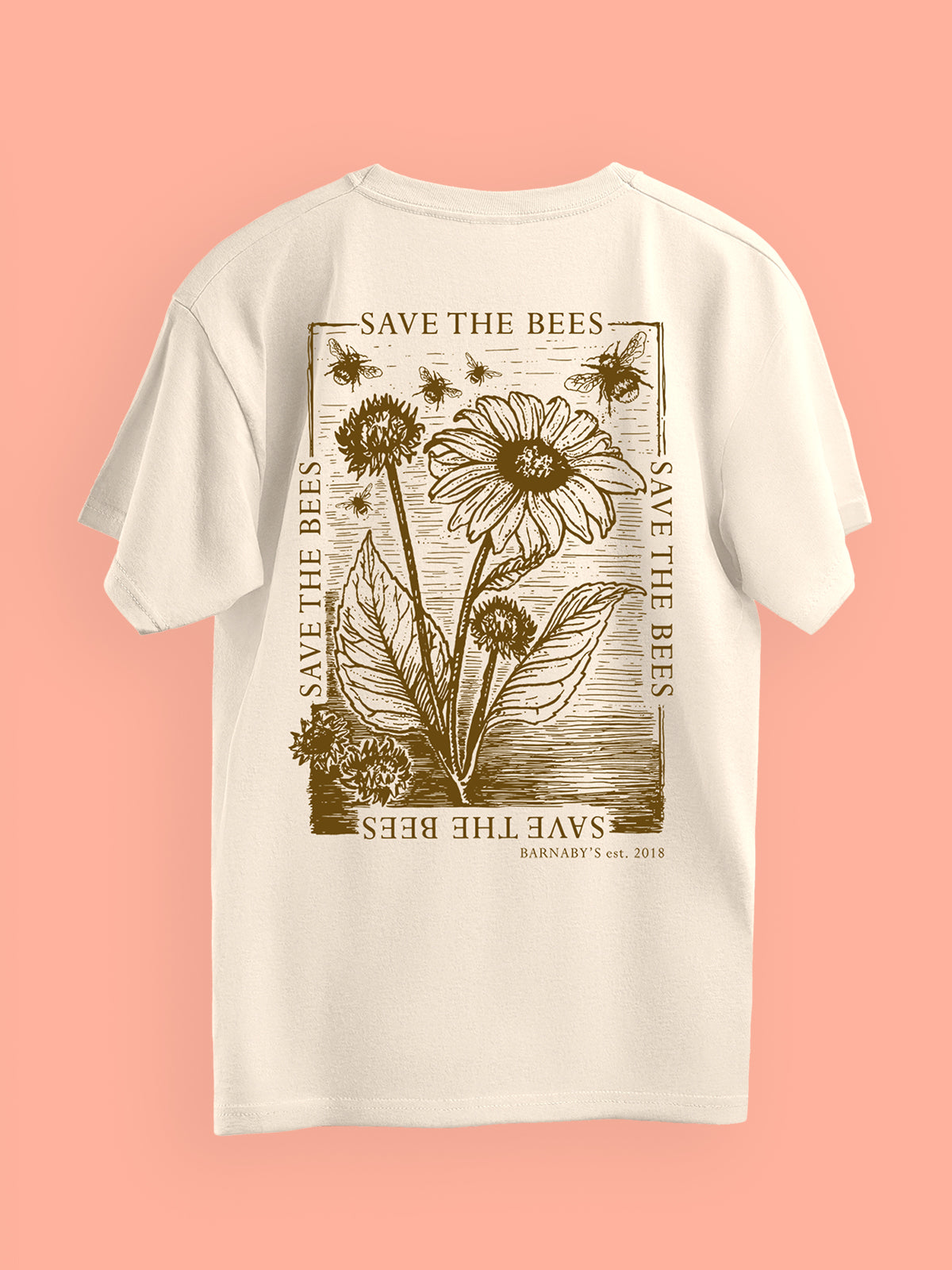 Barnaby's 'Save the Bees' Illustrated Cotton T-shirt (Cream)