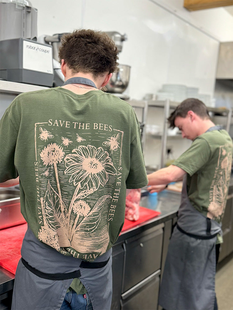 Barnaby's 'Save the Bees' Illustrated Cotton T-shirt (Olive Green)