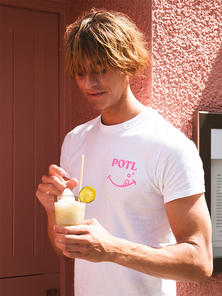 Prawn on the Lawn Classic ‘POTL’ Cotton T-shirt (White)