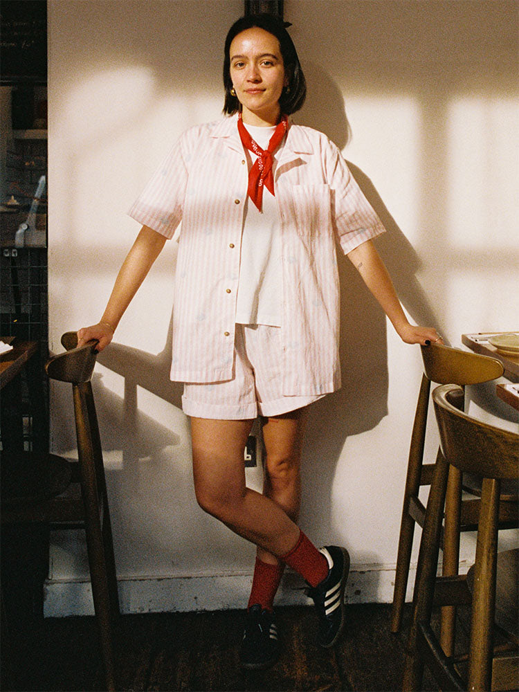 POTL x JAM Pink Scallop Limited Edition Linen Shirt