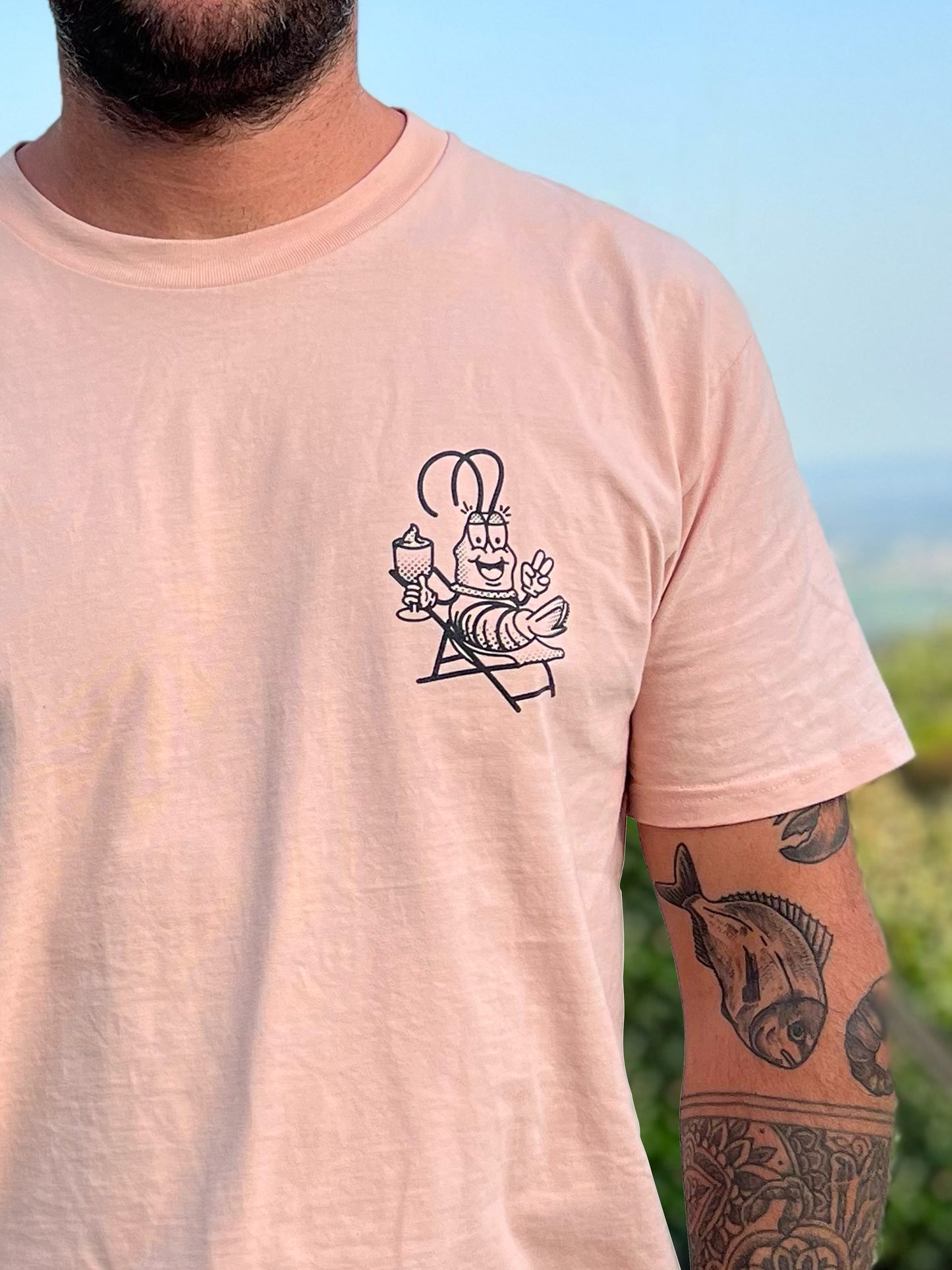 Prawn on the Lawn 10th Anniversary Limited Edition Cotton T-shirt (Pink)