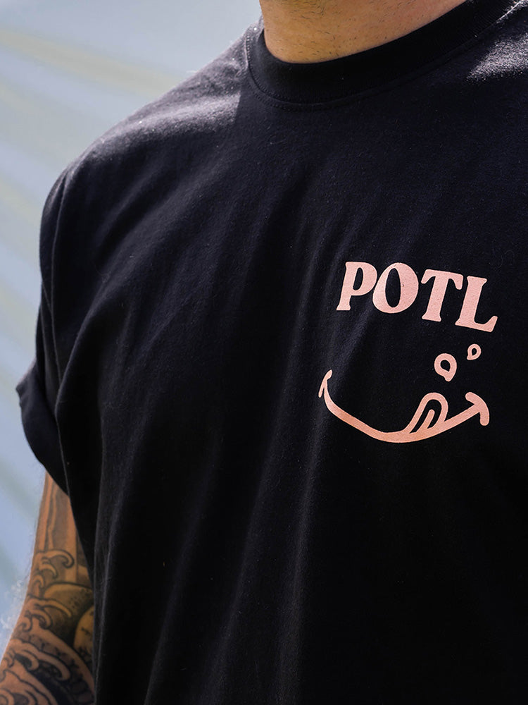 Prawn on the Lawn Classic ‘POTL’ Cotton T-shirt (Black)
