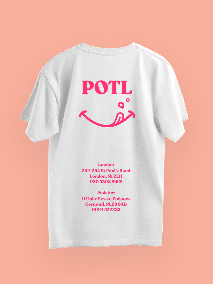 Prawn on the Lawn Classic ‘POTL’ Cotton T-shirt (White)