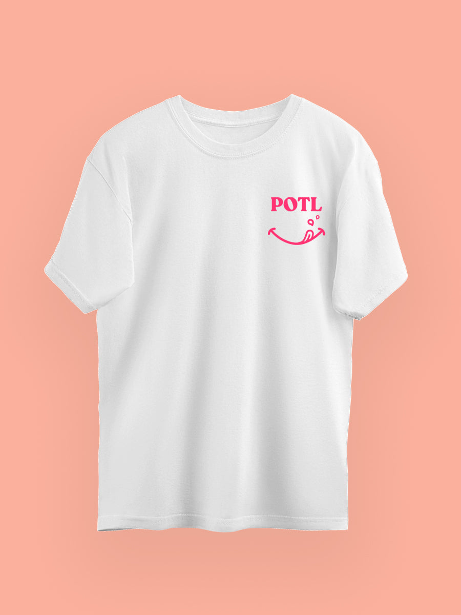 Prawn on the Lawn Classic ‘POTL’ Cotton T-shirt (White)