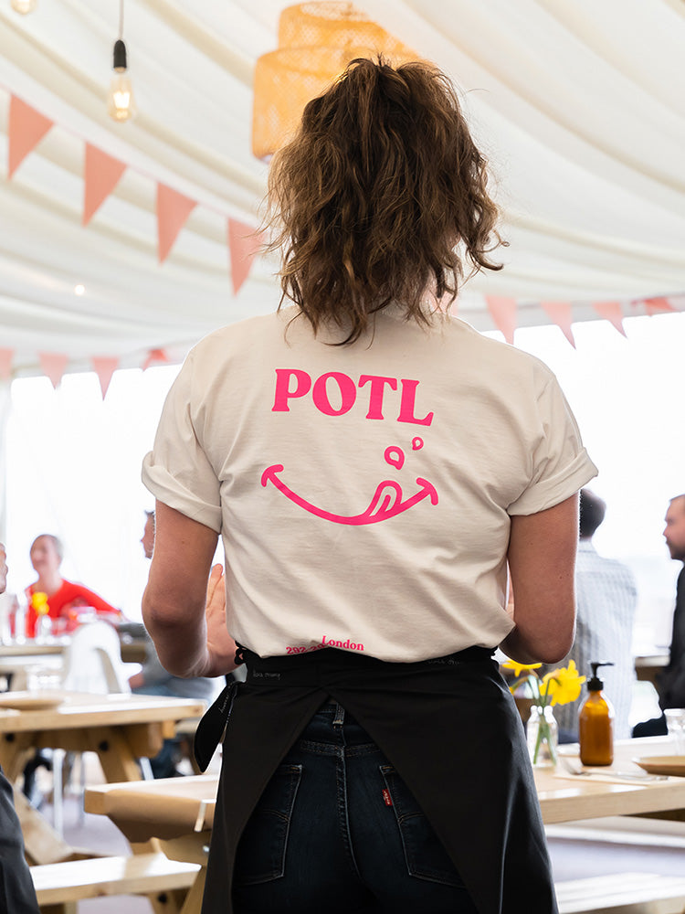Prawn on the Lawn Classic ‘POTL’ Cotton T-shirt (White)