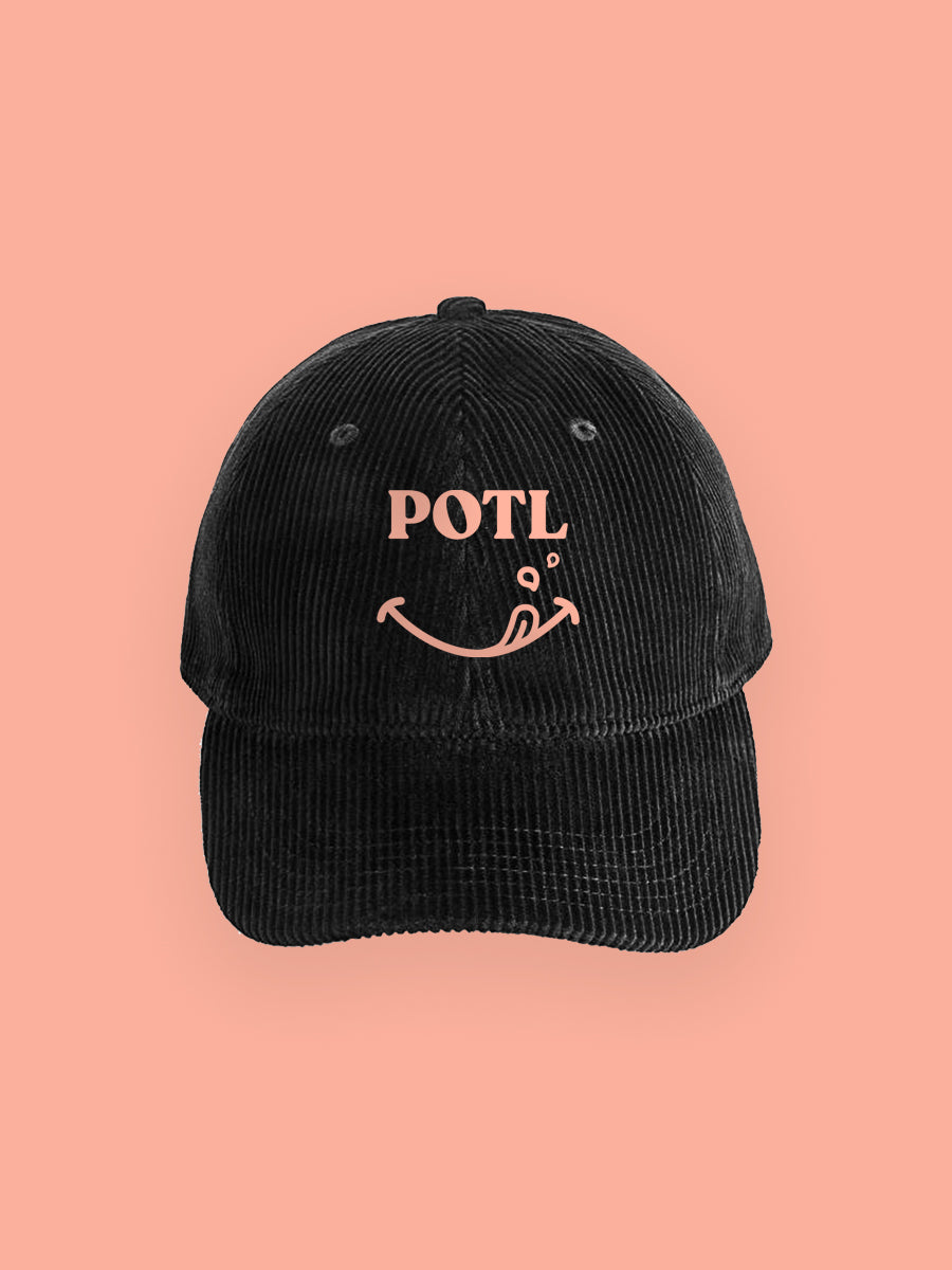 Prawn on the Lawn Classic 'POTL' Embroidered Black Corduroy Baseball Cap