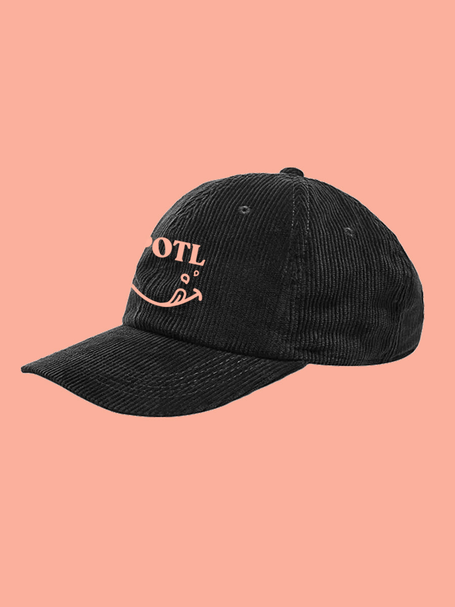 Prawn on the Lawn Classic 'POTL' Embroidered Black Corduroy Baseball Cap