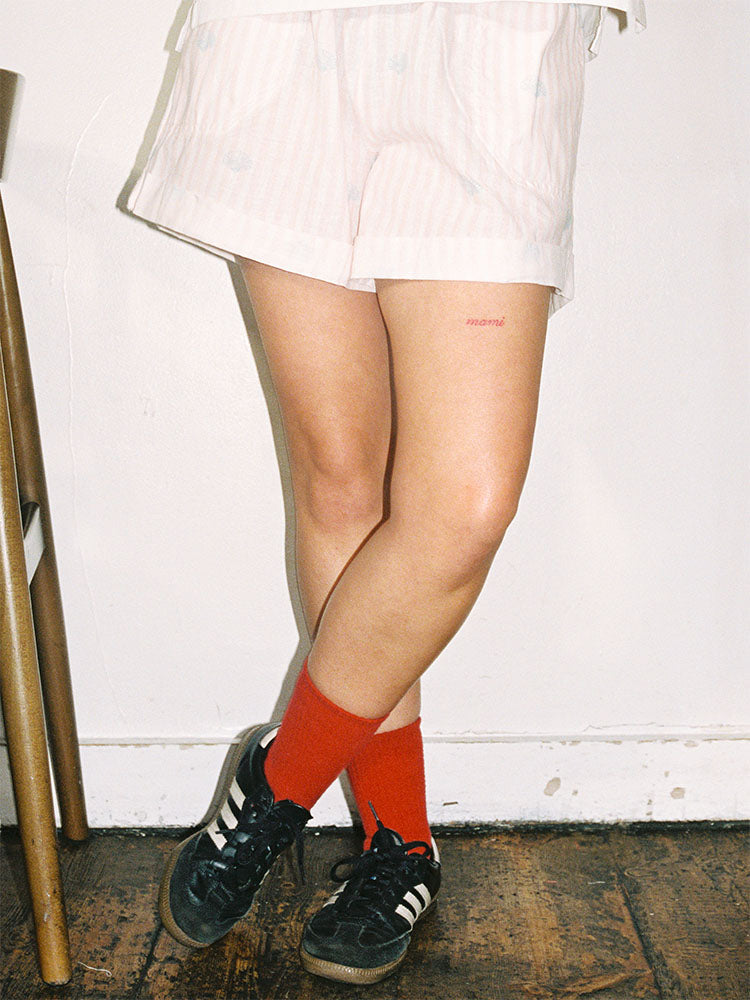 POTL x JAM Pink Scallop Limited Edition Linen Shorts