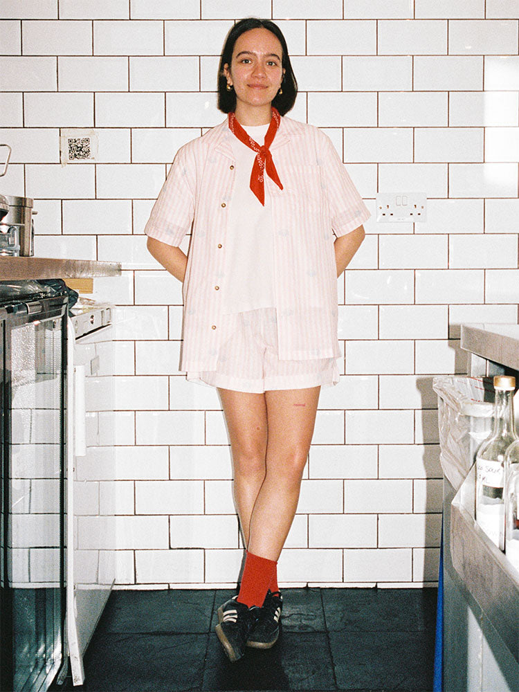 POTL x JAM Pink Scallop Limited Edition Linen Shirt