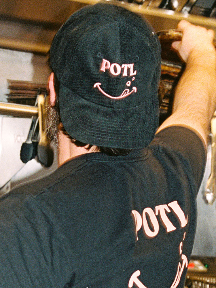 Prawn on the Lawn Classic 'POTL' Embroidered Black Corduroy Baseball Cap