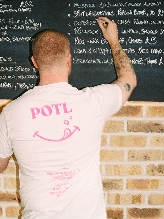 Prawn on the Lawn Classic ‘POTL’ Cotton T-shirt (White)