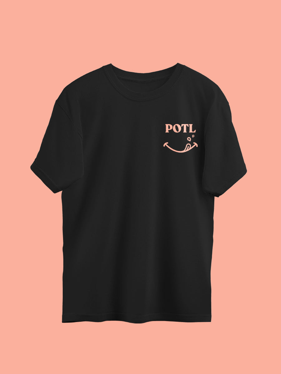 Prawn on the Lawn Classic ‘POTL’ Cotton T-shirt (Black)